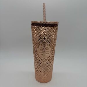 Starbucks 2023 Winter Holiday Jeweled 24oz Tumbler Cold Cup - Rose Gold